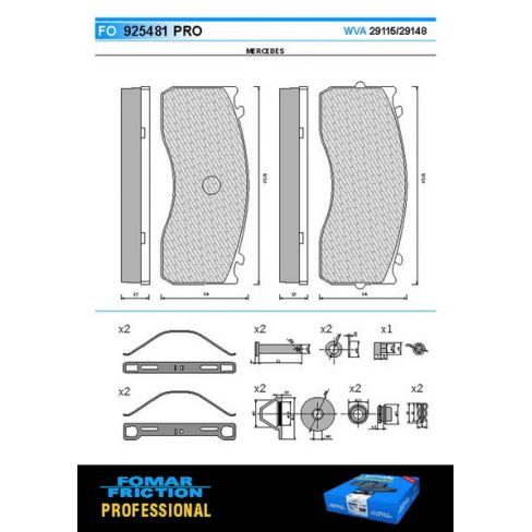 Set placute frana