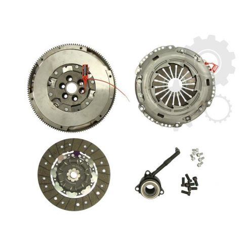 Clutch kit with dual mass flywheel and pneumatic bearing